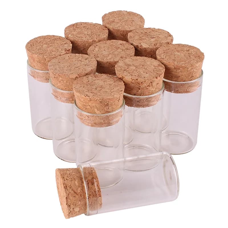 100 pz 6ml formato 22*40mm piccola provetta con tappo di sughero bottiglie contenitore di spezie vasetti fiale mestiere fai da te