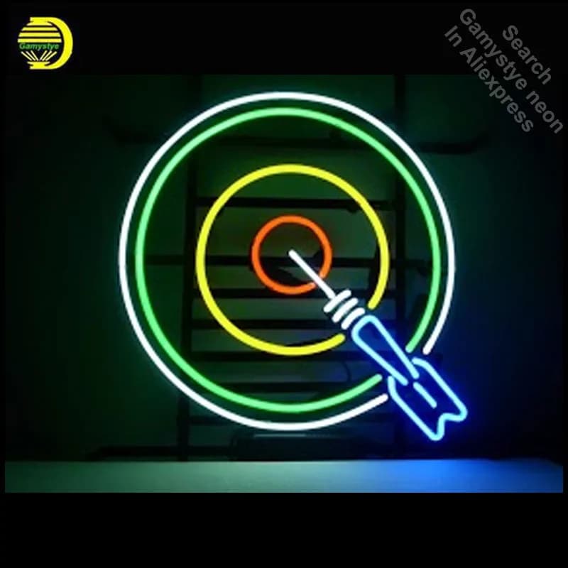 Insegna al neon per freccette Bullseye Lampadina al neon insegna icone artigianale insegna al neon Sala giochi luci al neon Vela anuncio lum
