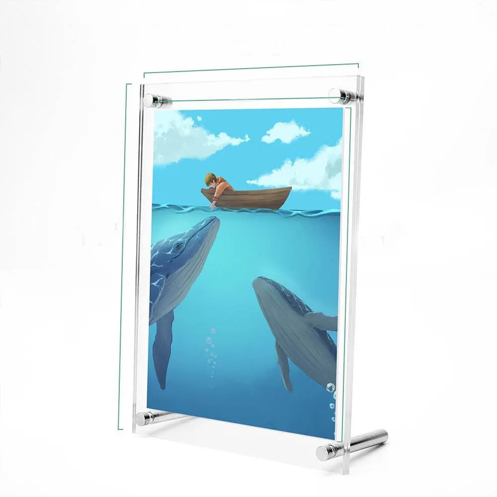 Cornice Fotografica in Acrilico Prexiglass con Viti in Metallo, Espositore per Immagini, PF002