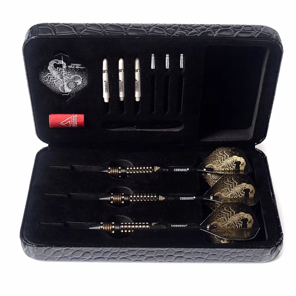 CUESOUL Set di freccette Deluxe con punta in acciaio Black Scorpion da 22 g