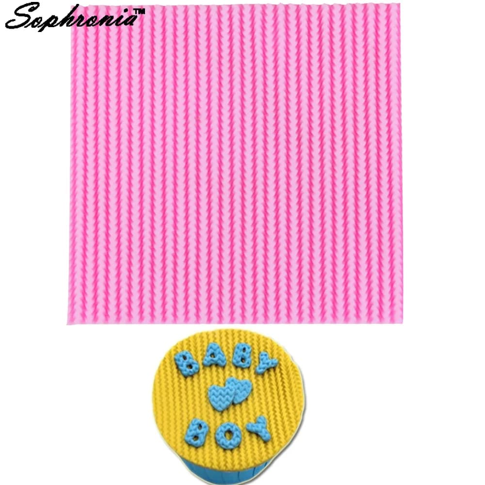 M479 Ago fai da te per maglieria in lana Texture Stampo in silicone Tappetino in pizzo Cottura Sugarcraft Caramelle Gumpaste Cupcake Biscotto Stampo al cioccolato