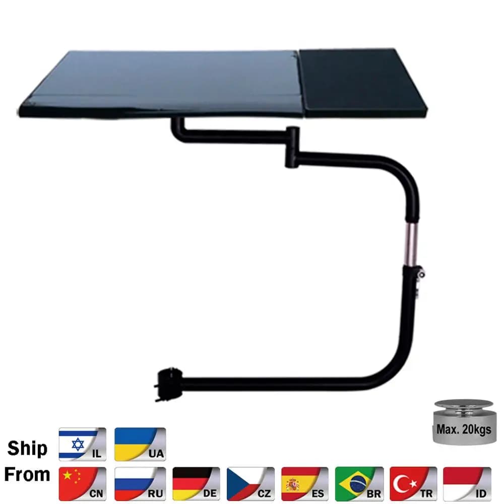 BL-OK030 Multifunctional Full Motion Chair Clamping Keyboard Support Laptop Desk Holder Mouse Pad for Comfortable Office andGame