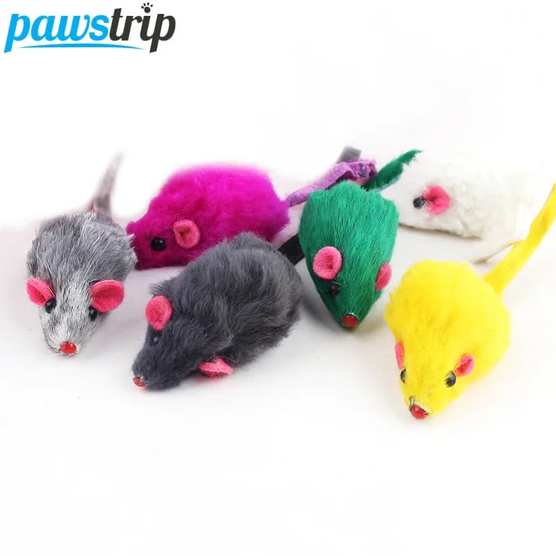 10 Pz/lotto Pelliccia di Coniglio Falso Topo Pet Cat Toys Mini Divertente Giocare Giocattoli Per Gatti Gattino