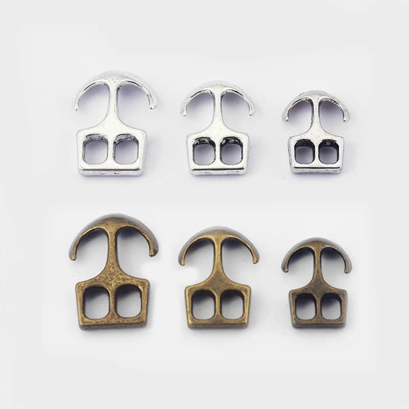 10 pezzi argento tibetano moda semplice chiusura a gancio di ancoraggio per 3mm 4mm 5mm bracciale rotondo in pelle con cordino accessori per risultati di gioielli