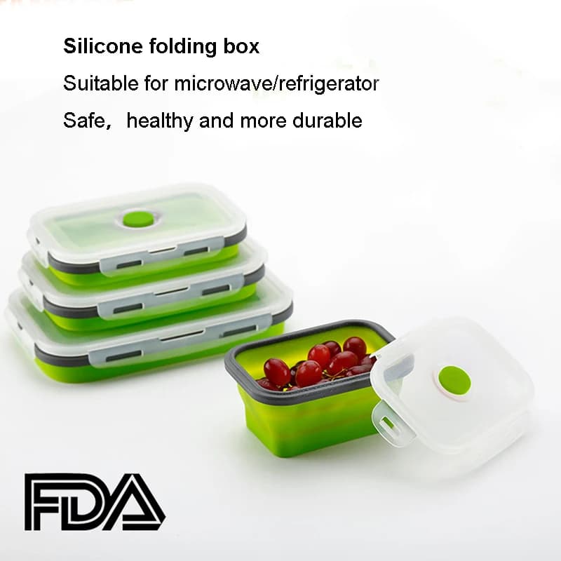 Bento Box pieghevole in Silicone pieghevole portatile per microonde Lunch Box stoviglie per alimenti contenitore per alimenti ciotola stoviglie da cucina per la casa