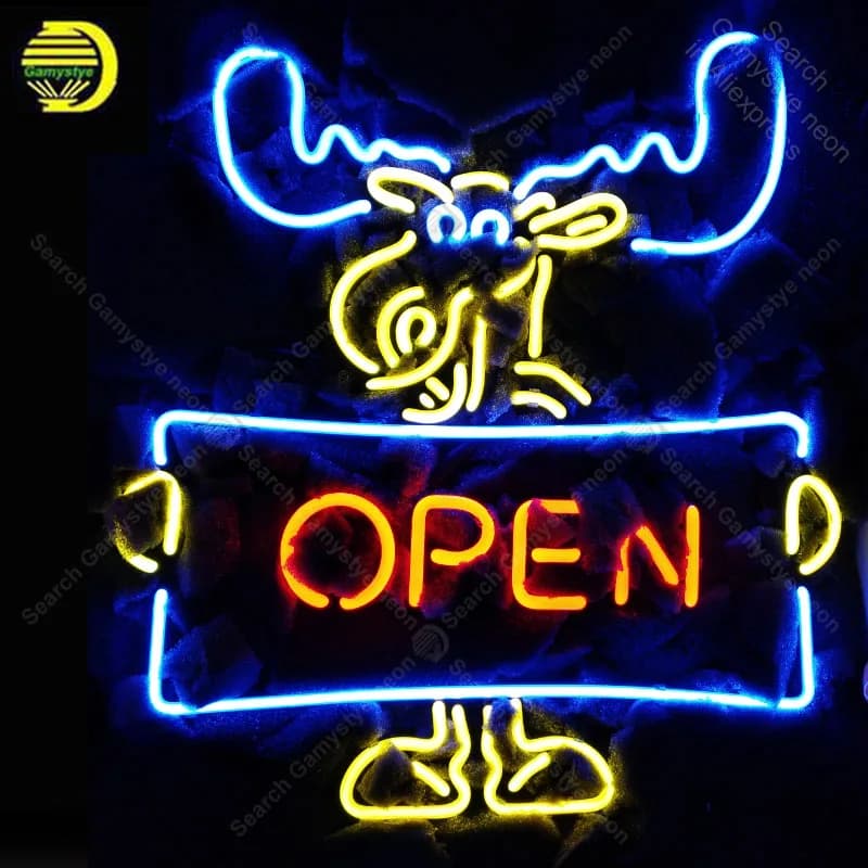 Insegna al neon aperta Business Lampadina al neon insegna artigianale regalo d'amore tubo di vetro luce Decorazione per finestra lampada da parete pubblicità display in stock