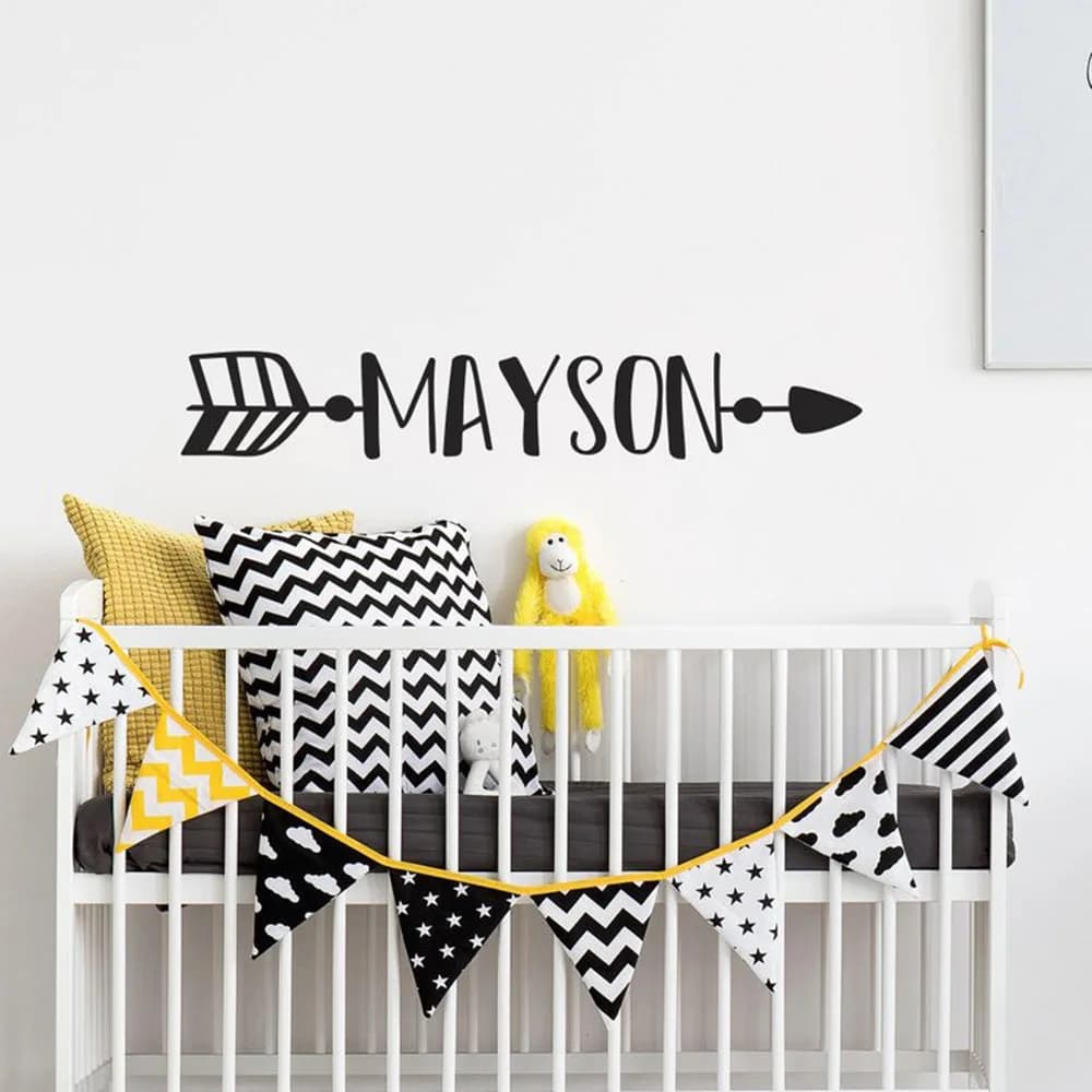 Personalizzati Nome Decalcomania Della Parete Ragazzo con la Freccia Boho Nursery Camera Dei Bambini Della Decorazione Della Parete Nome Personalizzato sticker Freccia Tribale Presepe Decor g324