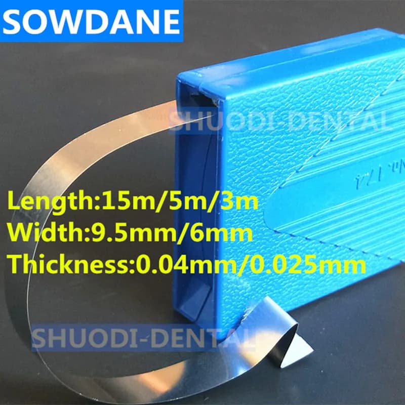 Dental Teeth Whitening Striproll Stainless Steel Matrix Dental Metal Matrix Ring Dental Material 3m/5m/15m/Rotole