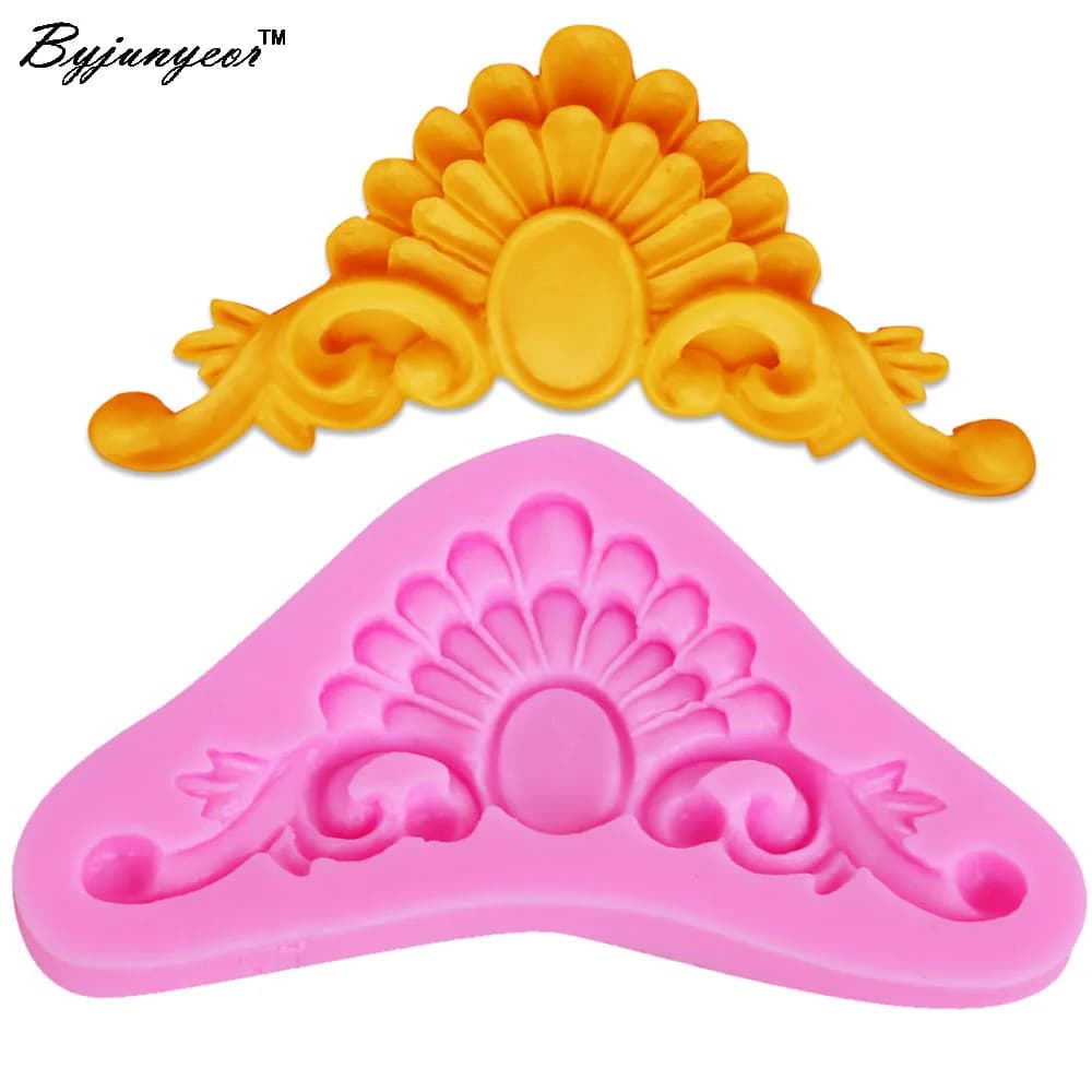 Byjunyeor M203 European Relief UV Resin Silicone Mold Fondant Chocolate Candy Lollipop Crystal Epoxy Soft Clay Bake Tool