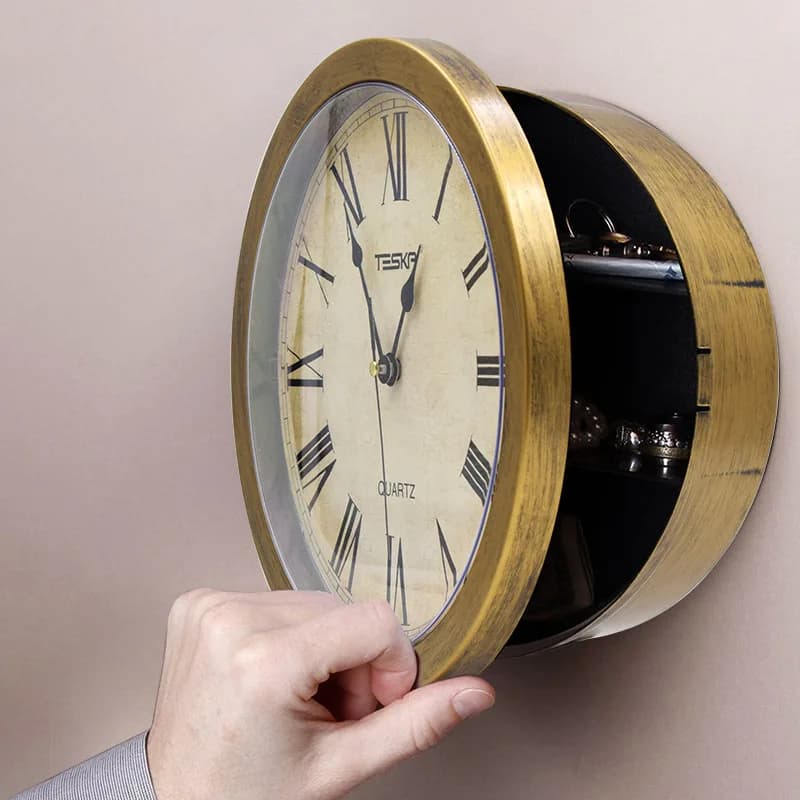 Wall clock safe Stash secret security key secret security lock hidden security compartment for money case hide lock for home