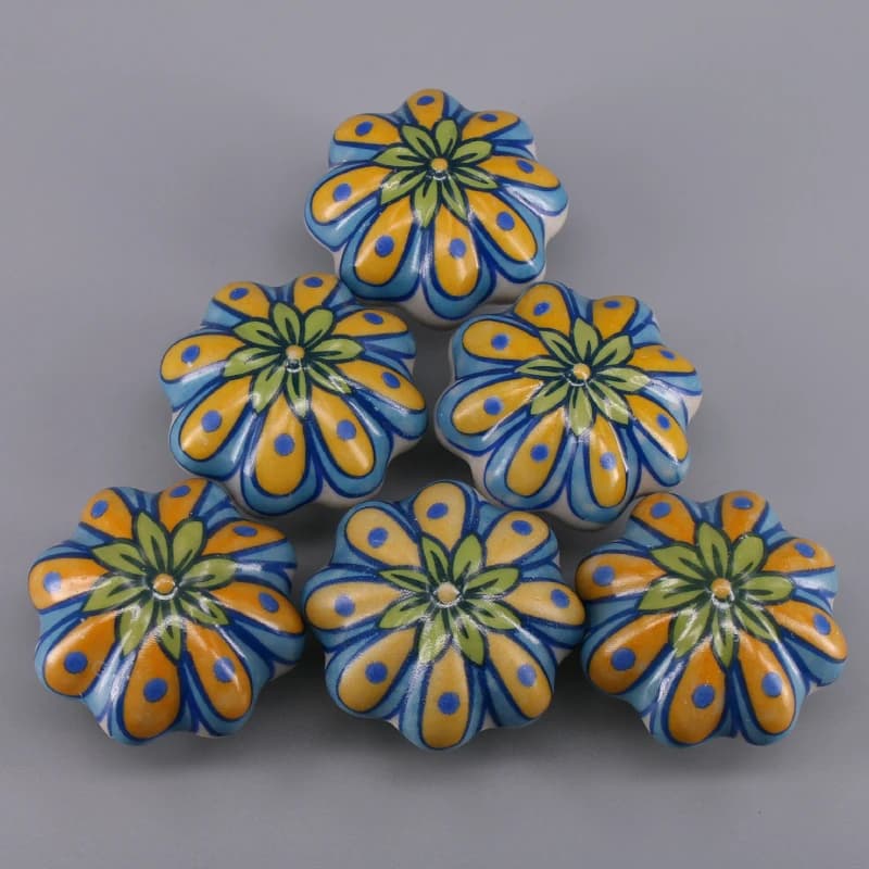 6 pomelli in ceramica vintage, pomelli per cassetti, guardaroba, armadi, maniglie per la decorazione della casa