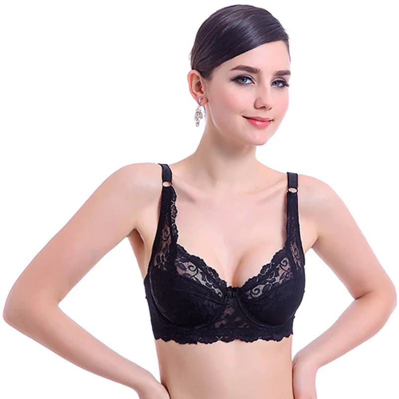 Top intimo donna reggiseni Push Up Sexy 3/4 coppa imbottita in pizzo reggiseno trasparente coppa B solo reggiseno donna
