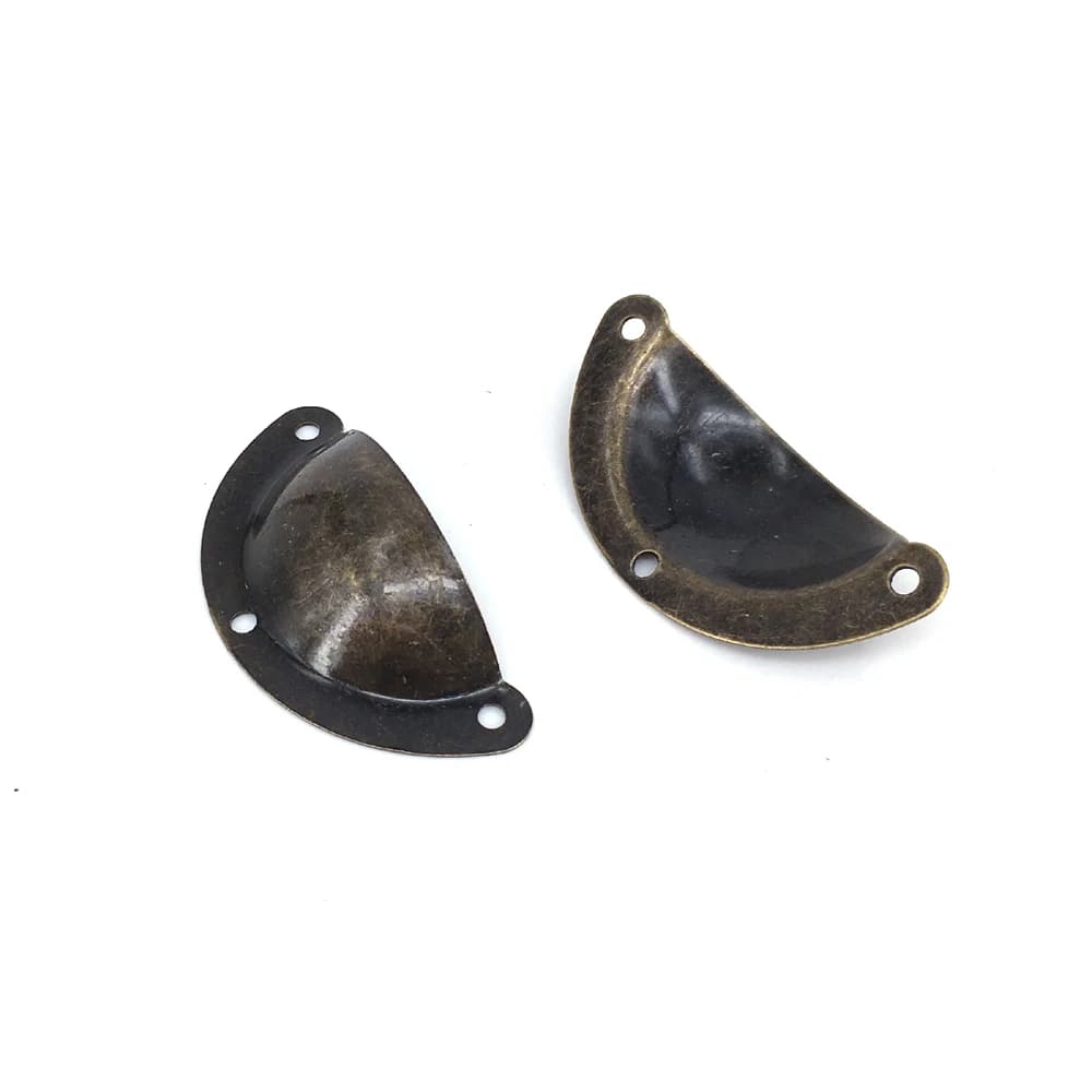 Manopole per portagioie con tazza a conchiglia vintage in ferro bronzo Maniglie per cassetti in legno Mini tira 20 pezzi / lotto