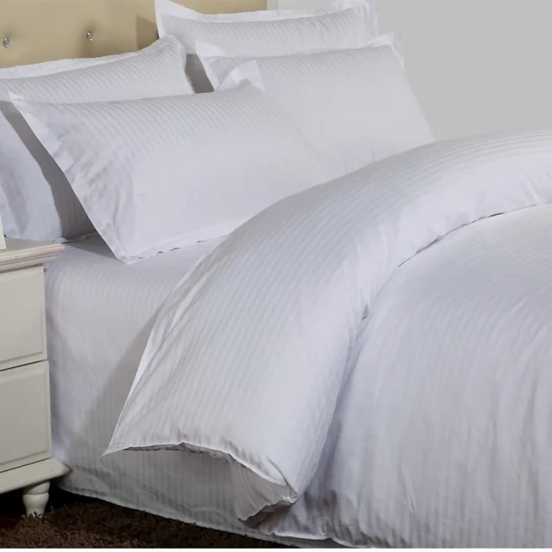 1PC Hotel White Duvet Cover Pure Stripes Hotel Duvet Covers 100% Satin Cotton Quilt Cover Top Quality Premium Bedding