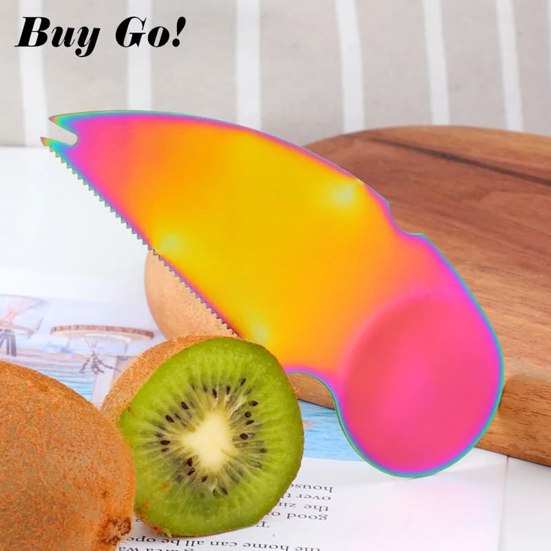 Fantastic Stainless Steel 2 In 1 Kiwi Easy Peelers Taglierina Knives Fruit Taglierina Meatball Fruit Skull Peeled by Kitchen Accessories