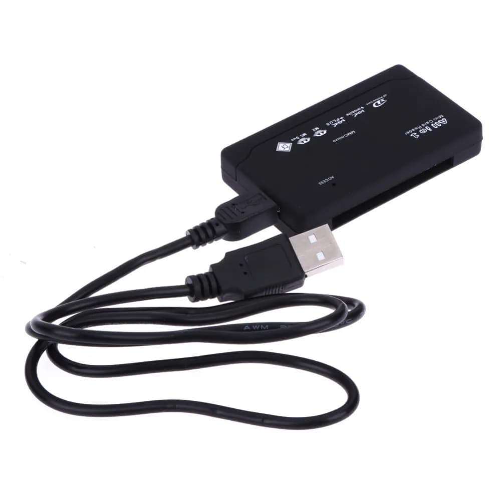 Nero All in One Memory Card Reader USB lettore di schede SD SDHC Esterna Mini Micro M2 MMC XD CF Adapter