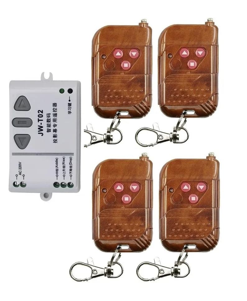 AC 110 v 220 v interruttore di telecomando Senza Fili 1 ricevitore + 4 trasmettitore di controllo motore tubolare avanti/indietro /stop 3 chiave