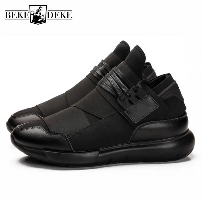 Moda primavera Nuovo casual Uomini Scarpe di Cuoio Genuini Patchwork Spessa Suola di scarpe Da Ginnastica Calzature Outdoor Traspirante Scarpe Da Ginnastica Nere