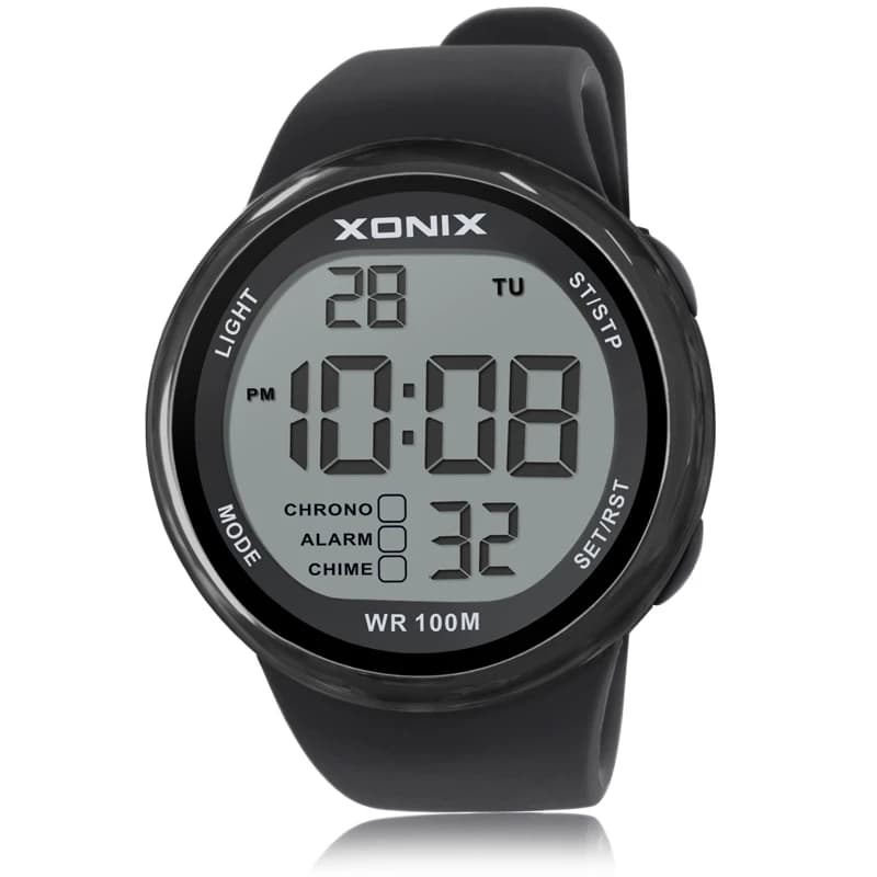 Hot! XONIX New Men's Sports Hardlex Watches Waterproof 100 m Air Fun Open Watch Digital Multifunction Nuoto Diving Watch LED Wrist Watch