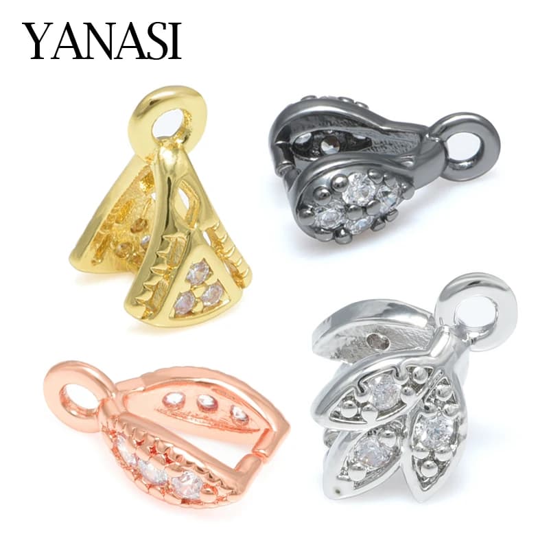 Buckle Jewelry Findings Accessories for Earring Jewelry DIY Crystal Agate Pendant Clasp Connectors Pinch Clip Bail Necklace