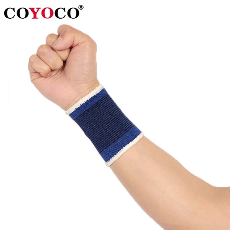 1 pz supporto per il polso cinturino in maglia riscaldamento palmo da basket proteggere braccialetti sportivi professionali di marca COYOCO tutore da polso blu