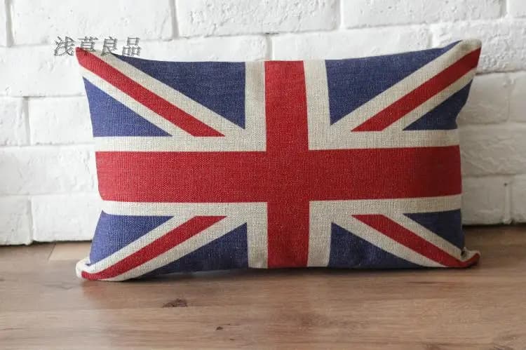 Fodera per cuscino rosso bandiera inghilterra in lino, fodera per cuscino Union Jack, fodera per cuscino decorativo per la casa