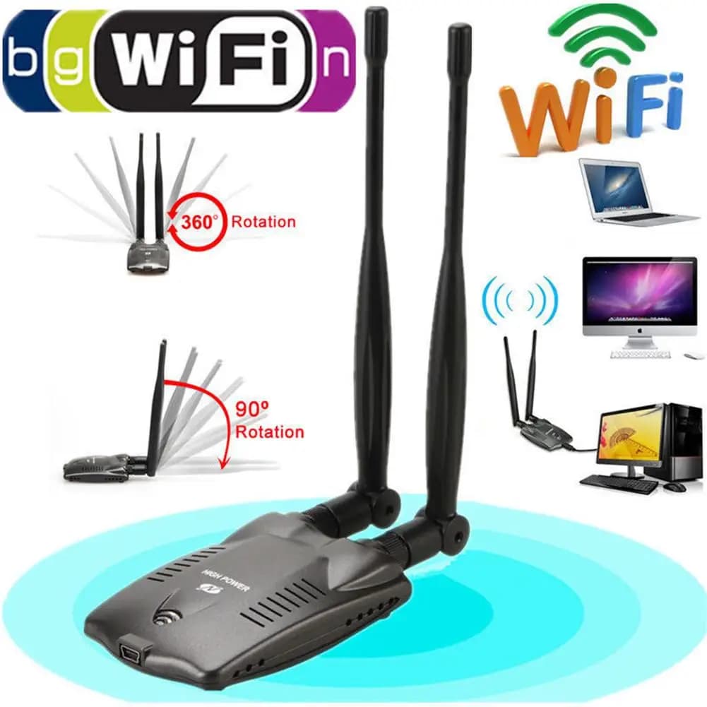 Adattatore Wifi USB Wireless Beini Connessione Internet 3000mW Long Range Antenna Dual Wifi Blueway Decoder Ralink 3070 BT-N9100