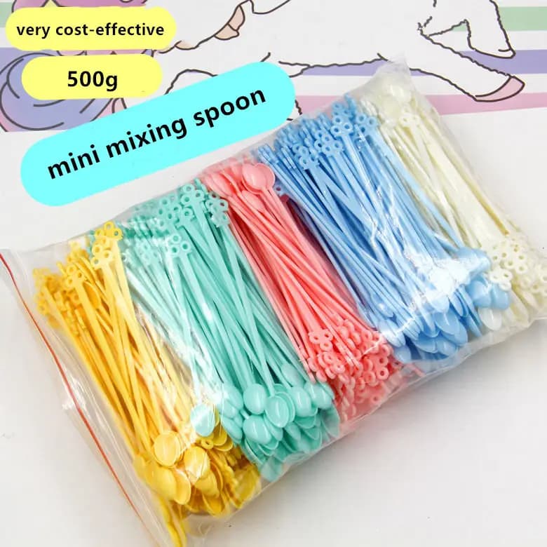 Cucchiaio da miscelazione da 500 g Trasparente/Fluffy Scatola di melma Popolare Cibo per bambini Gioca a giocattoli per bambini Charms Argilla Kit fai da te Accessori