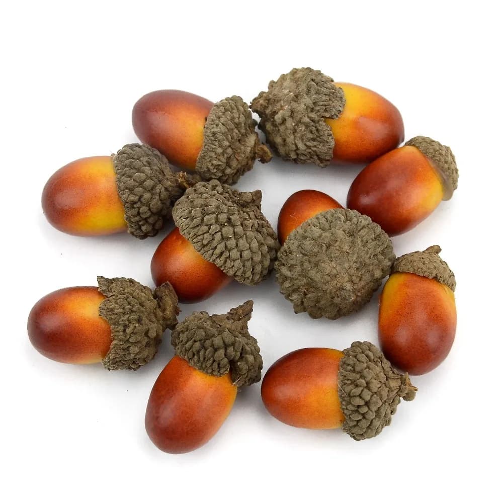 Cheap 50pcs of Beautiful Acorns mini Artificial Foam Fruit and Vegetables Fruits Home Wedding Christmas Tree Decoration