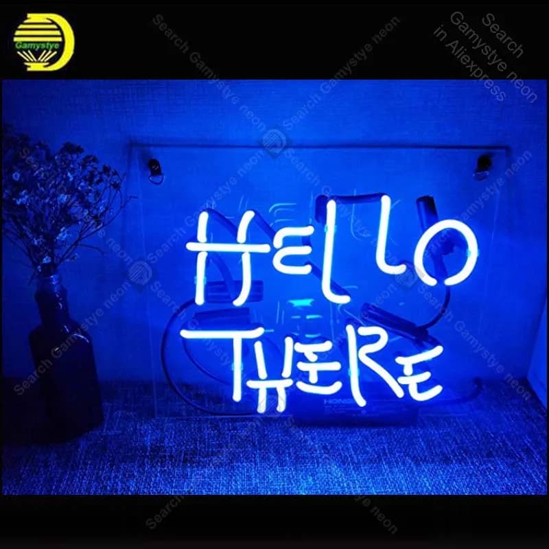 Insegna al neon Insegna al neon Lampade Lampade da parete Hello There Art Insegna al neon Lampade Parole Casa Camera da letto Arredamento della camera Birra Bar Artigianato Art