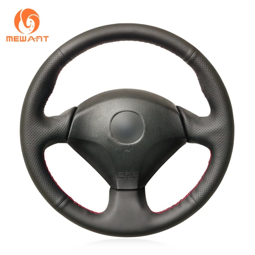 MEWANT Black Artificial Leather Car Steering Wheel Cover for Honda S2000 Civic Type R Integra Insight Civic SI Acura RSX