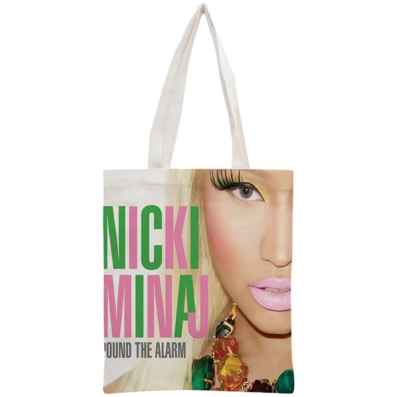 Borsa a tracolla personalizzata Nicki Minaj borsa a tracolla in tela riutilizzabile da donna borsa a tracolla borsa a tracolla in tela pieghevole