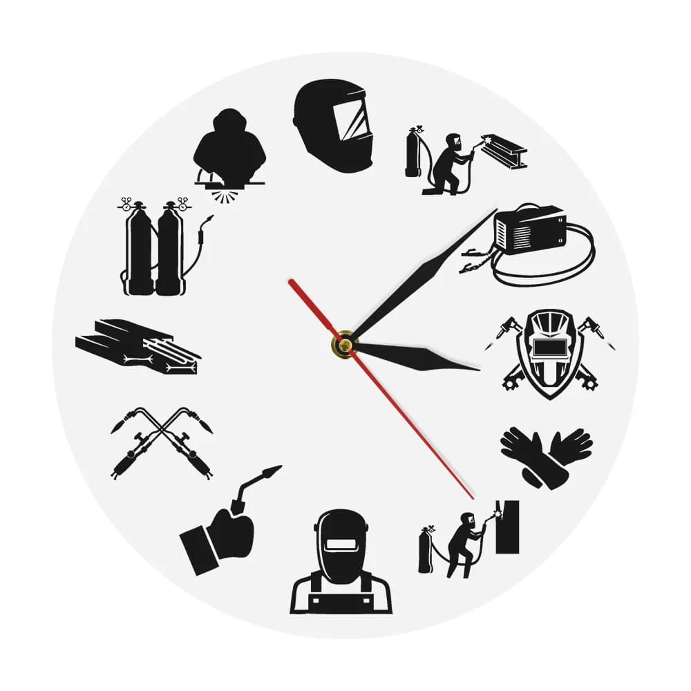 Welding Life Modern Welding Watch From Wall To Quartz Customized Argon Welding Printed Slient Watch From Electrical Welding Workers Gifts