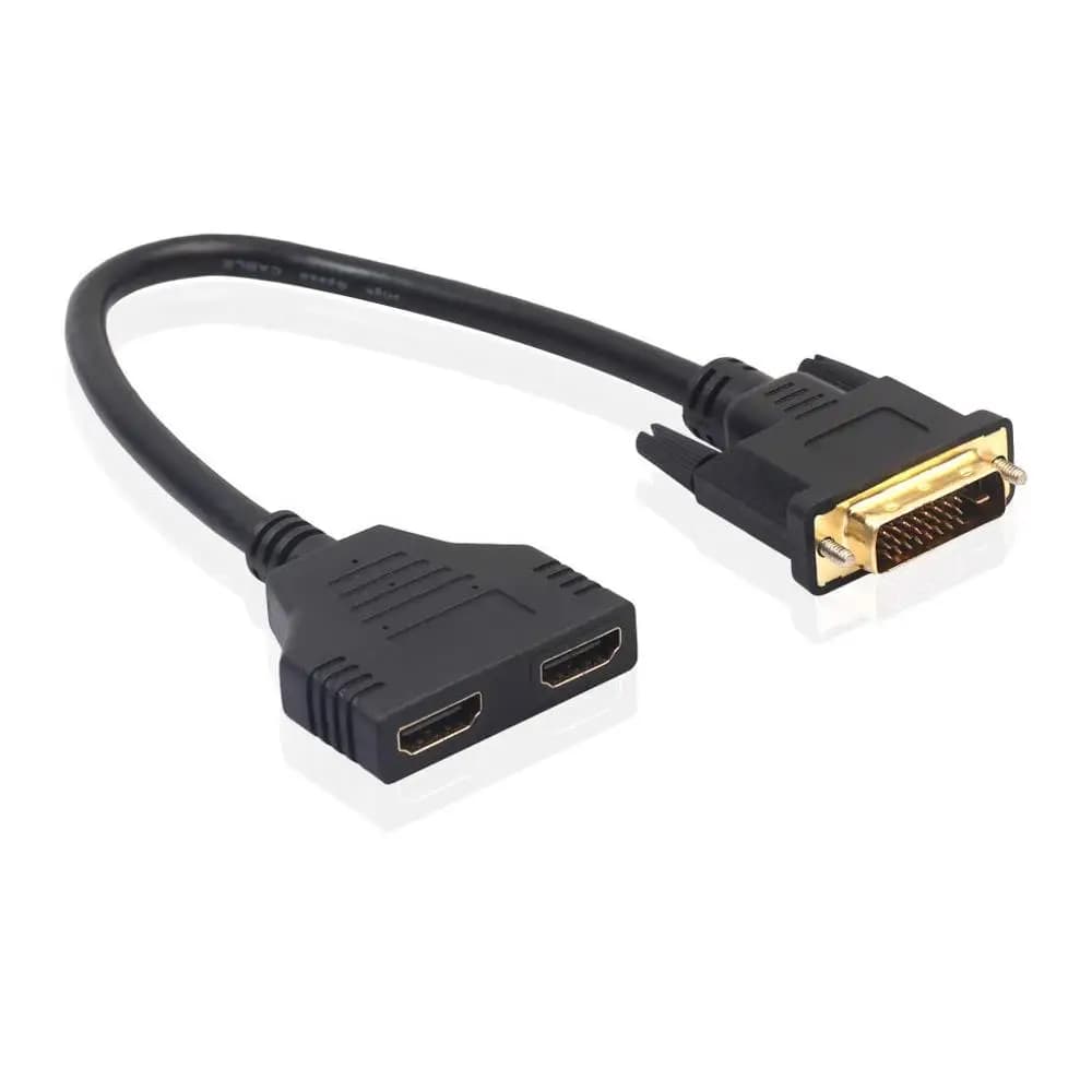 DVI-D 24 + 1 maschio a 2 HDMI-cavo adattatore femmina compatibile HDMI bidirezionale-convertitore compatibile