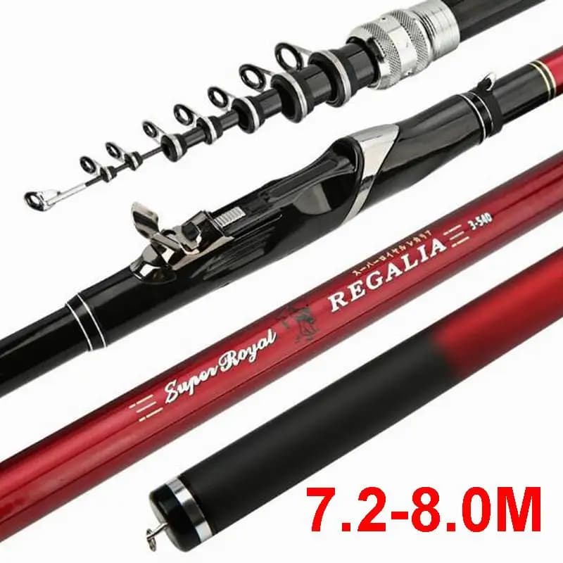 ZZ66 REGALIA Canna da pesca Geegan Rock Azione rapida Fibra di carbonio 3,6 m 4,5 m 5,4 m 6,3 m 7,2 m 8,0 m Lunghezza regolabile o fissa