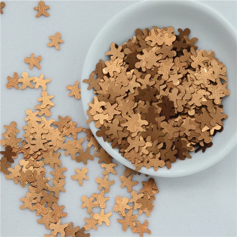 3000 pz 8mm Di Natale Gingerbread Man Allentato Paillettes Paillette di Cucito Per L'artigianato Scrapbooking Navidad Ornamenti