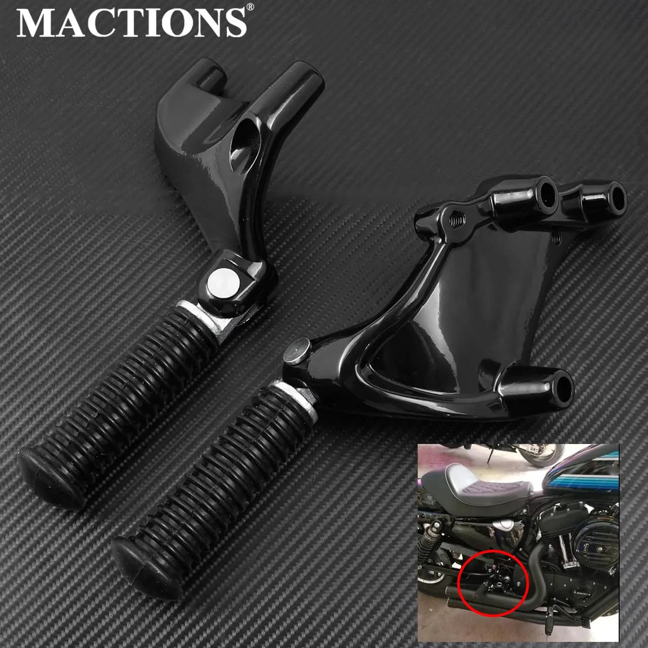 Moto Passeggero Posteriore Pedane Montaggio Pedale Nero Per Harley Sportster Ferro 883 1200 XL 48 72 SuperLow 2014-2021