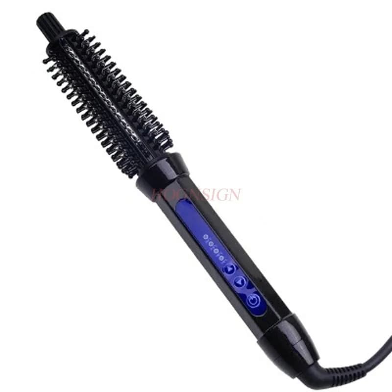 Anti-coating ceramic electric hair comb does not damage straight round bar men's buckle double use short hair pear head Perm sale