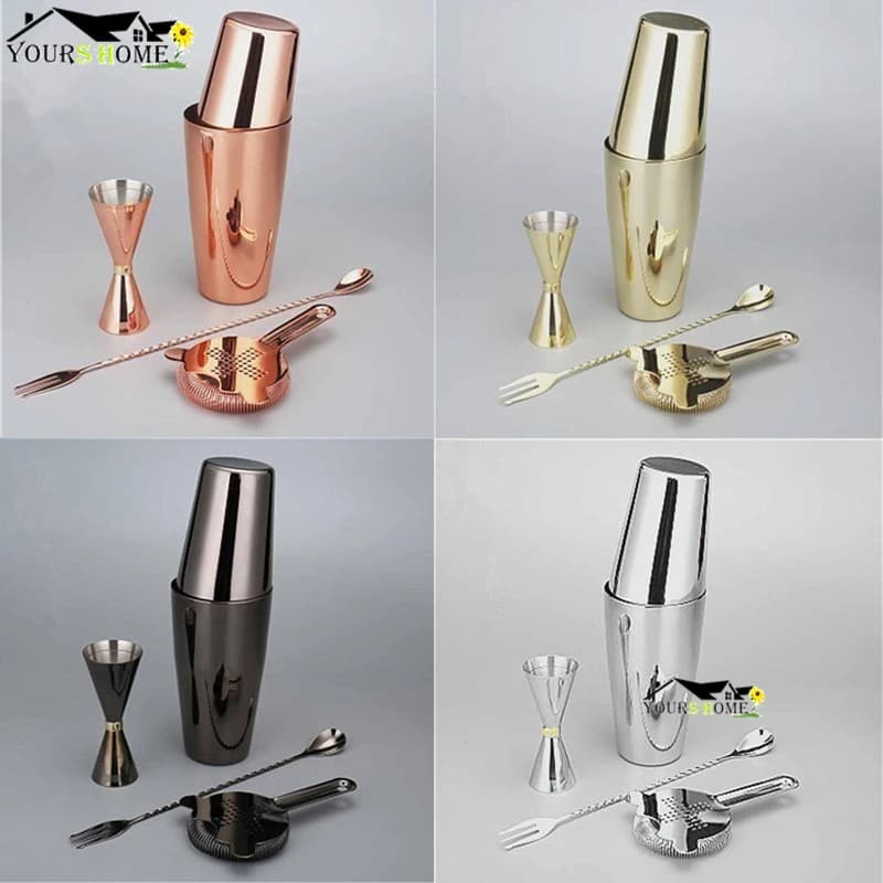 Set da bar per cocktail Shaker Set da bar Shaker - Il kit da bar da 4 pezzi include Shaker, Jigger, Filtro e cucchiaio