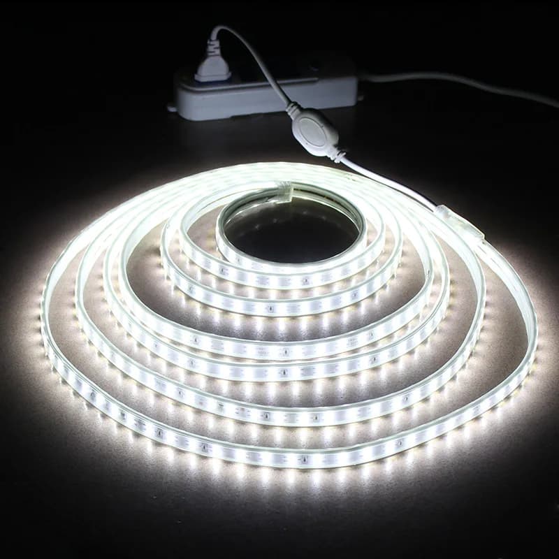 Striscia LED impermeabile IP65 LED Tape 120 LEDs/M String Lights SMD2835 lampada da giardino a luce flessibile strisce LED a due file nastro 220V