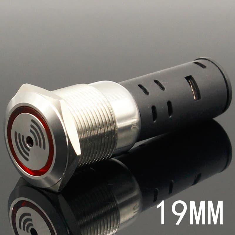 1pcs segnale acustico Intermittente 19 millimetri di metallo impulso olio impermeabile fascia di rosso HA CONDOTTO LA lampada lampeggiante buzzer 12V/24V/220V