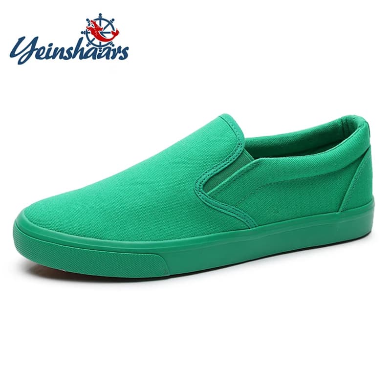 FUQIAO New Canvas Driving Shoes uomo verde nero giallo bianco vulcanizzato Lazy Canvas Shoes Mens Designer Sneakers Fashion Men