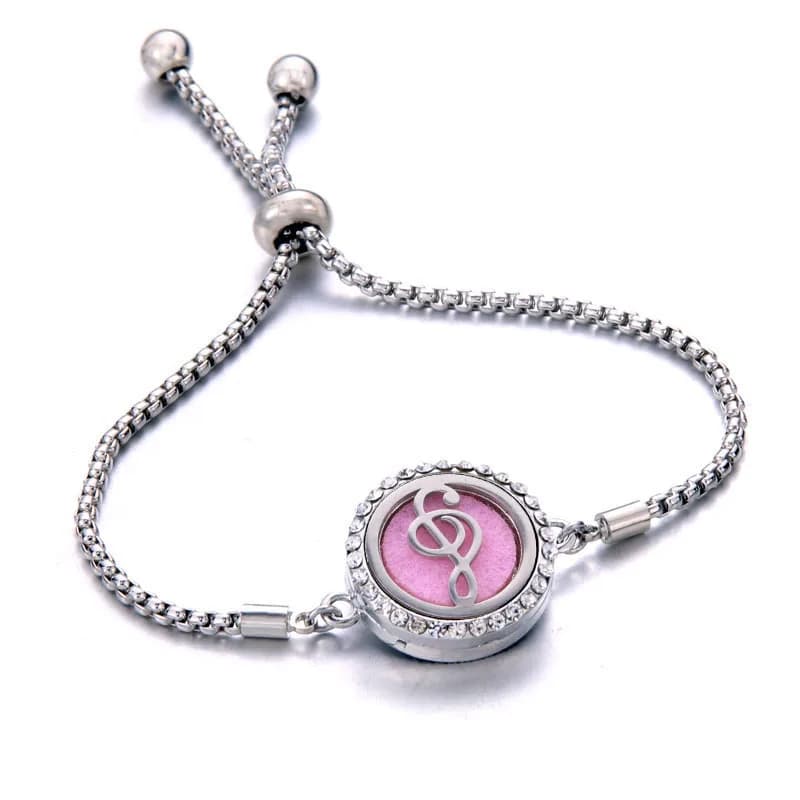New bracelet musical note Perfume Aroma Diffuser vintage Essential Oil Aromatherapy Lockets Crystal bracelet Adjustable