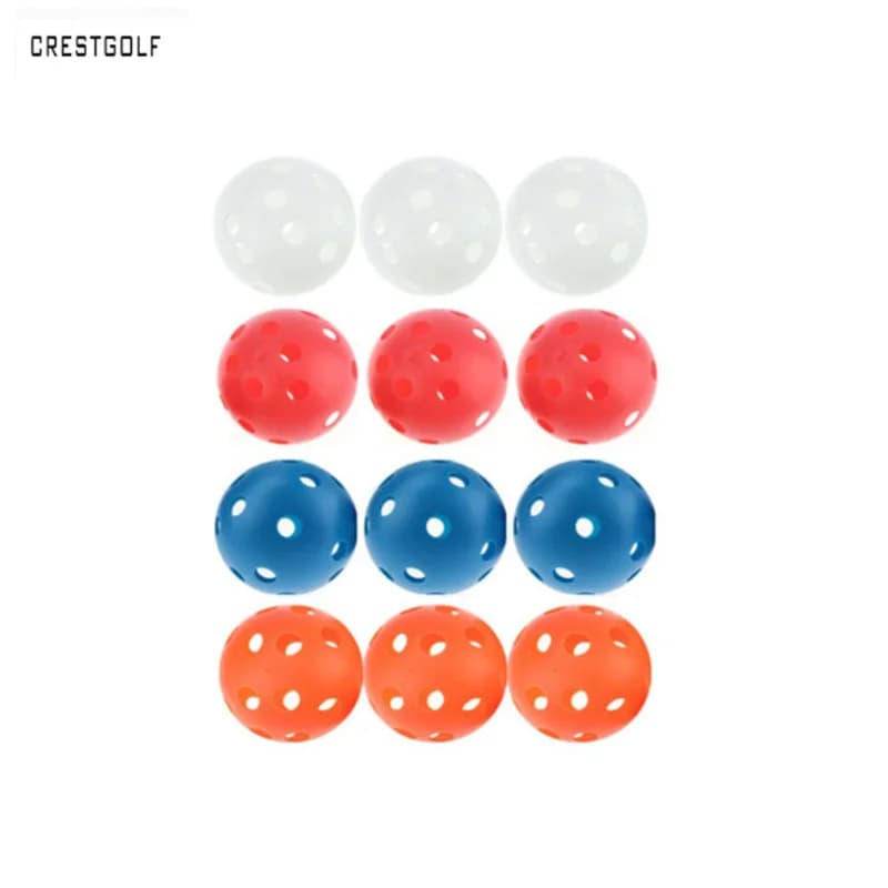 12 pzX72mm Plastica Pickleball Flusso D'aria Palla Floorball Hollow Indoor Pratica Palla Fun-air Scoop Ball Accessori Da Golf