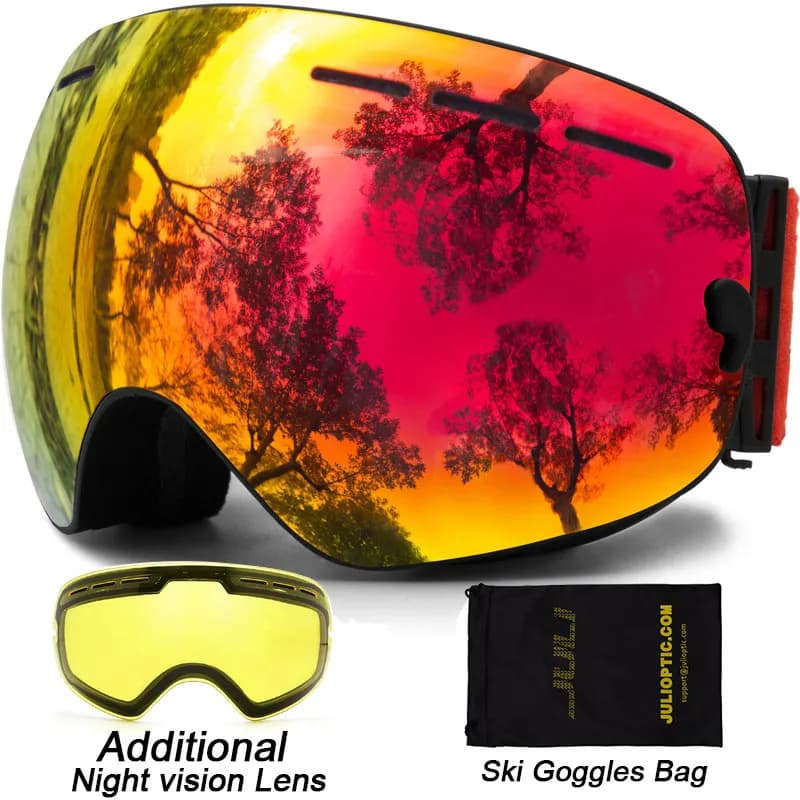 Occhiali da sci, occhiali da snowboard a doppia lente Protezione UV antiappannamento Motoslitta unisex Sci Pattinaggio con lenti da sci per visione notturna