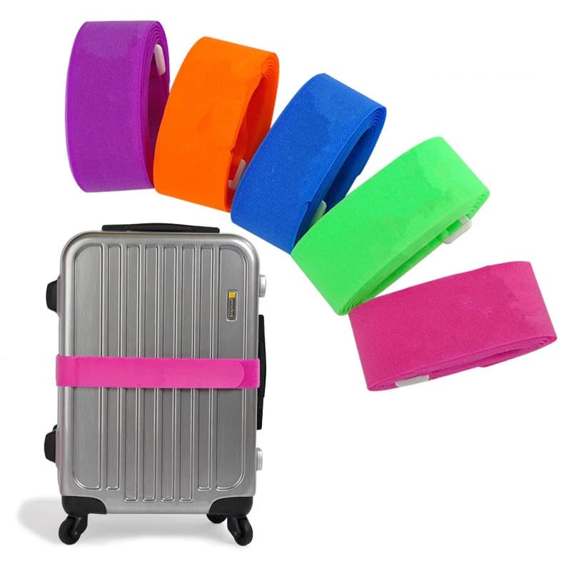 2 pezzi 5 cm * 200 cm nylon regolabile bagaglio da viaggio gancio e loopTape bagaglio croce imballaggio cintura bagaglio valigia cinghie protettive