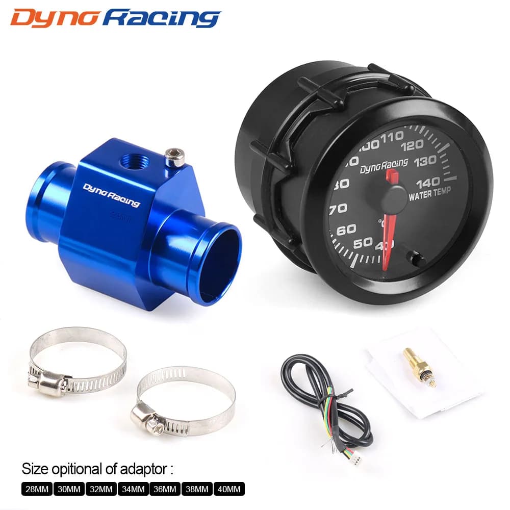Dynoracing 2 ''52 MILLIMETRI Auto 7 Colori Led Indicatore della Temperatura Dell'acqua 40-140 Gradi Celsius Ad Alta Velocità Con Acqua temp Tubo Comune Adattatore Sensore