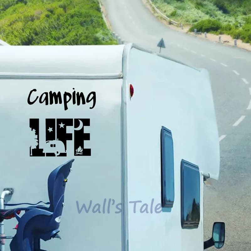 Tenda da campeggio in vinile adesivo artistico camper porta finestra decorazioni in vetro decalcomanie camper rimorchio da viaggio camper decorazione murale artistica
