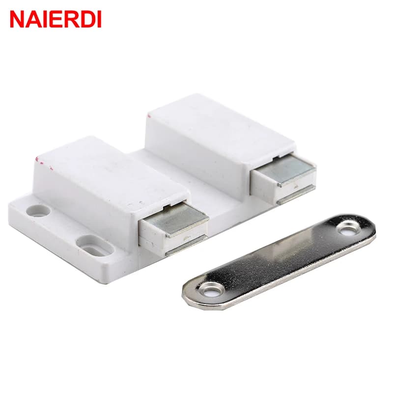 NAIERDI Double Magnetic Cabinet Catch Kitchen Door Stopper Drawer Soft Close Square Push to Open Touch For Furniture Hardware