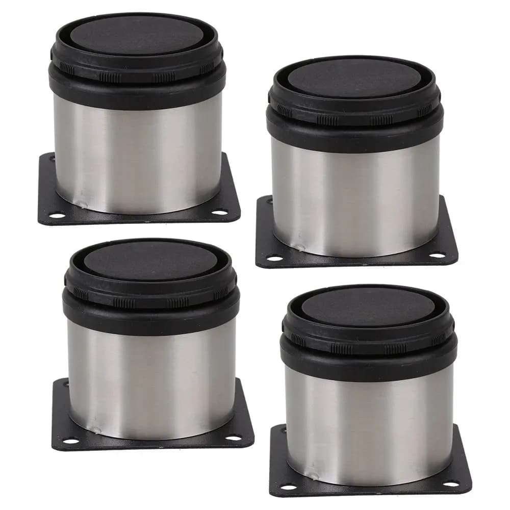 4 pezzi in acciaio inossidabile 50x50mm addensare gambe per mobili regolabili tavolo letto divano armadio piedi gambe con viti di montaggio